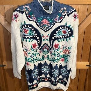 Beldoch Popper Vintage Floral Sweater L